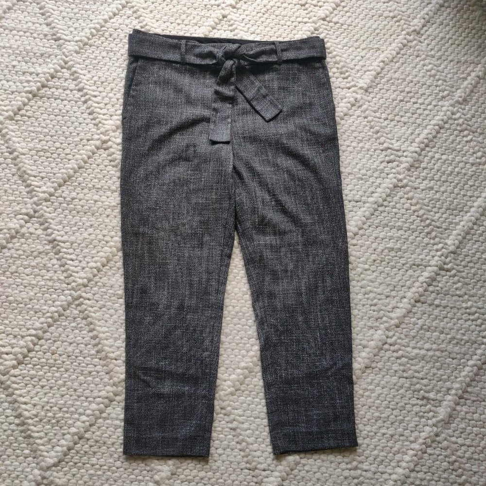 Ann Taylor Navy/White Textured Tie Waist Pants (12)